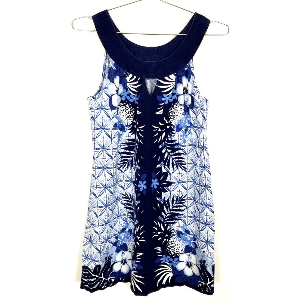 Tommy Bahama Blue Floral A-Line Mini Dress